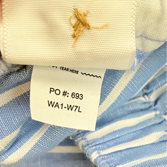 Pact Organic Cotton Canopy Linen
Blend Wrap Midi Skirt Blue & white Striped NWOT - Picture 10 of 10